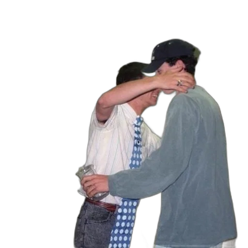 jacket, two, men, hug transparent PNG cut-out