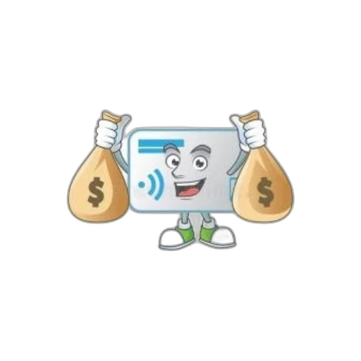 cartoon, credit, card, character transparent PNG cut-out