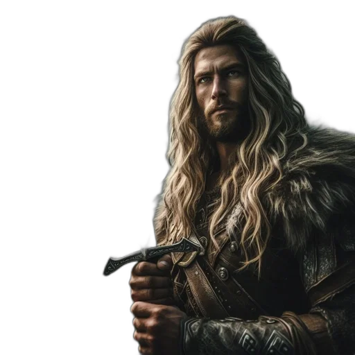 hair, sword, dragon, fantasy art transparent PNG cut-out