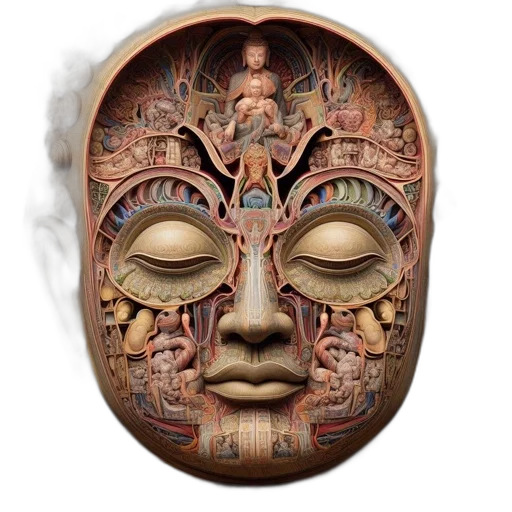 mask, face, jewelry, concept art transparent PNG cut-out