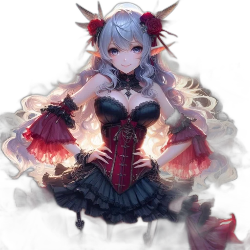 dress, dragon, crown, staff transparent PNG cut-out
