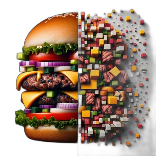 food, face, photorealistic, 3d render transparent PNG cut-out