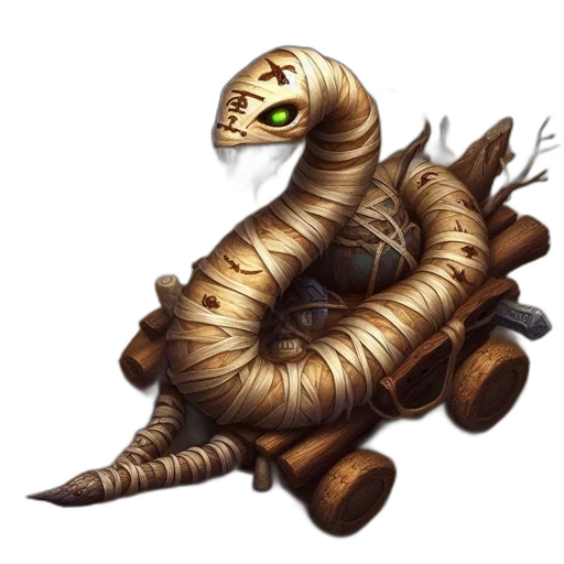 creature, dragon, staff, robot transparent PNG cut-out