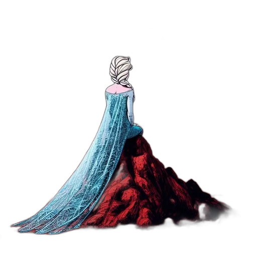 dress, crown, hair, creature transparent PNG cut-out