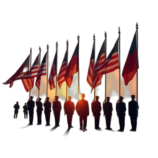 staff, concept art, flags, lowered transparent PNG cut-out