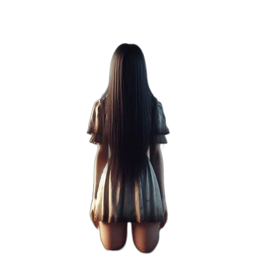 dress, hair, creature, mask transparent PNG cut-out
