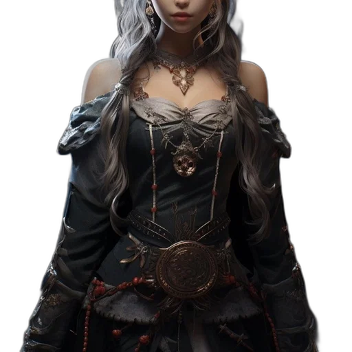 staff, face, dress, fantasy art transparent PNG cut-out