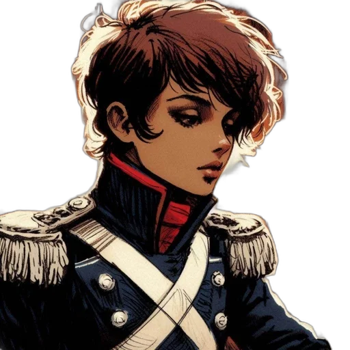 jacket, staff, crown, face transparent PNG cut-out
