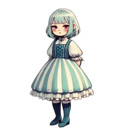 dress, staff, creature, robot transparent PNG cut-out