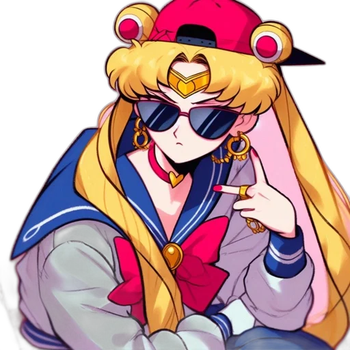 jacket, hat, staff, vaporwave transparent PNG cut-out