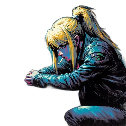 jacket, comic book art, cyberpunk, concept art transparent PNG cut-out