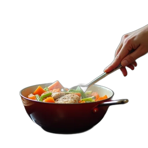 food, 3d render, photorealistic, person transparent PNG cut-out