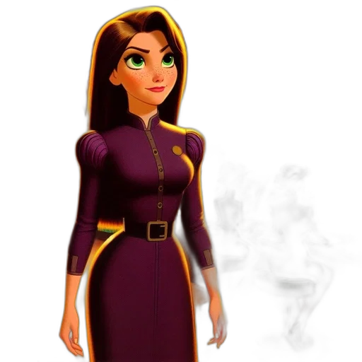 dress, staff, jewelry, 3d render transparent PNG cut-out