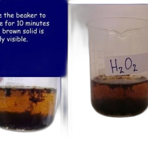 beaker, labeled, h2o2, contains transparent PNG cut-out