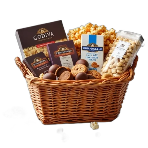 food, wicker, basket, filled transparent PNG cut-out