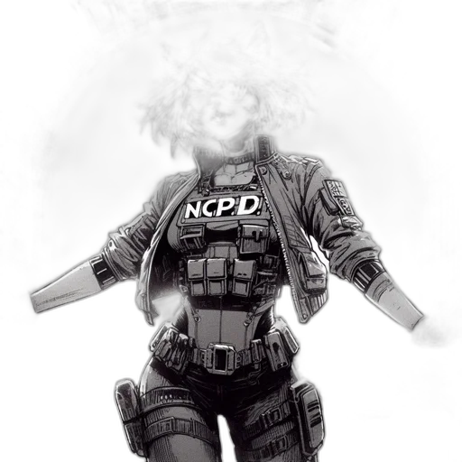 jacket, weapon, concept art, comic book art transparent PNG cut-out