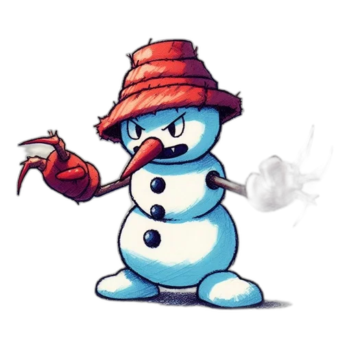 staff, hat, robot, pixel art transparent PNG cut-out