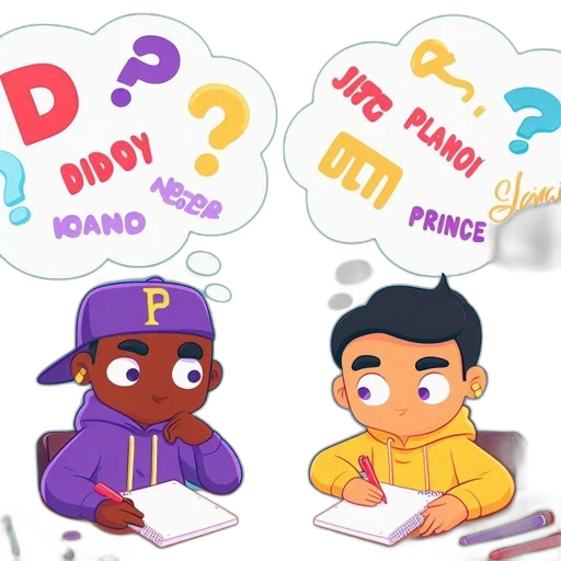 concept art, cartoon, two, animated transparent PNG cut-out