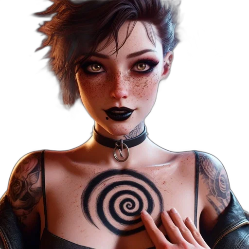 face, jewelry, staff, dress transparent PNG cut-out