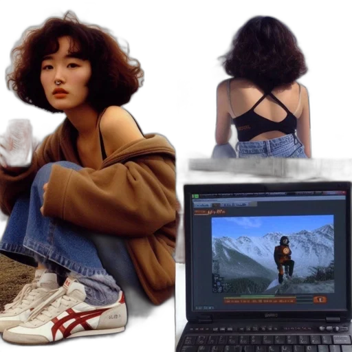 jacket, shoes, creature, cyberpunk transparent PNG cut-out