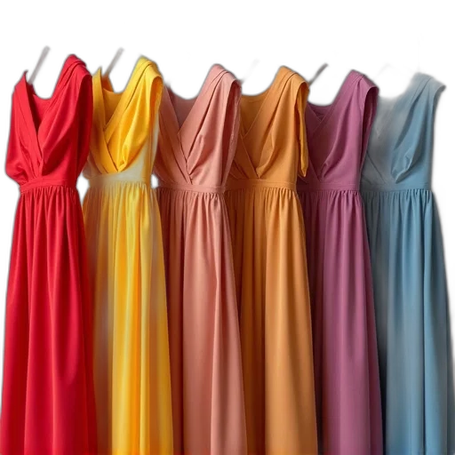 dress, colorful, golden, pastel transparent PNG cut-out