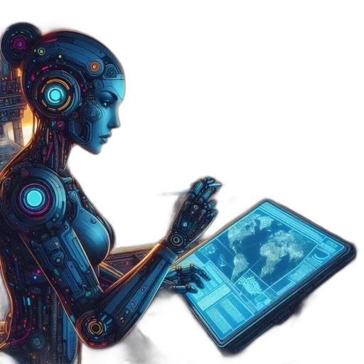robot, cyberpunk, concept art, futuristic transparent PNG cut-out