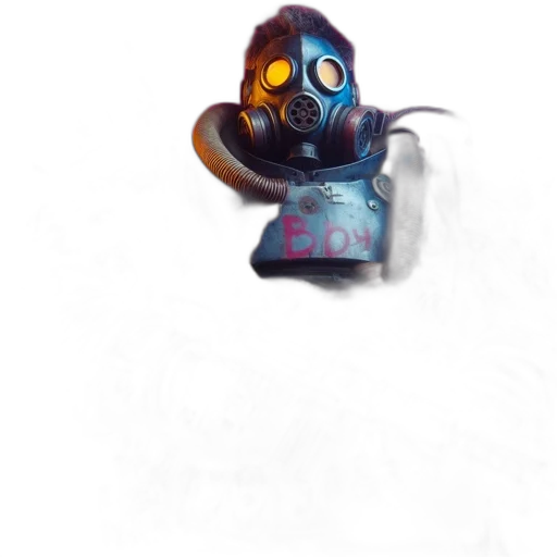 robot, mask, creature, staff transparent PNG cut-out
