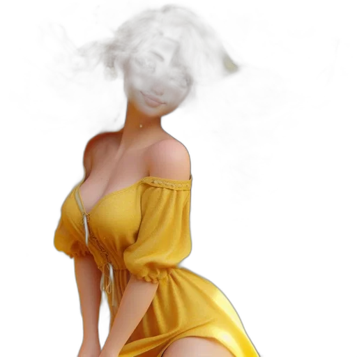dress, mask, staff, hair transparent PNG cut-out