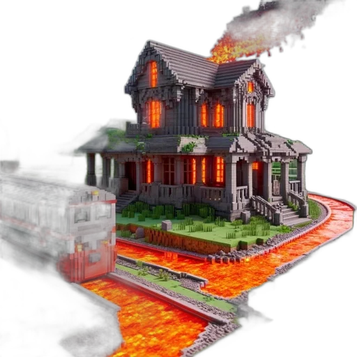building, 3d render, concept art, pixel art transparent PNG cut-out