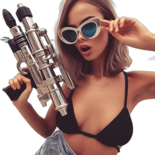 weapon, robot, staff, cyberpunk transparent PNG cut-out