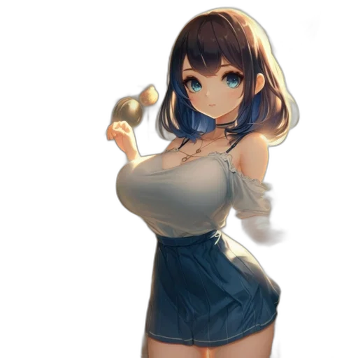 dress, staff, weapon, robot transparent PNG cut-out