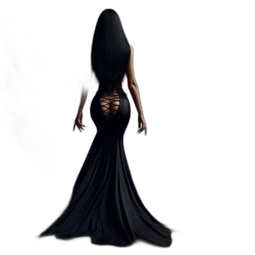 dress, hair, creature, concept art transparent PNG cut-out