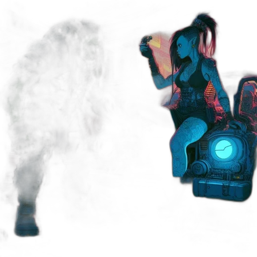 robot, mask, creature, weapon transparent PNG cut-out