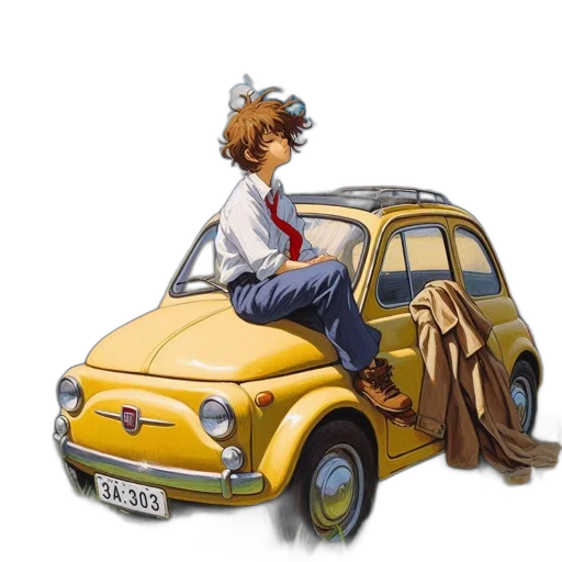 car, concept art, anime, cartoon transparent PNG cut-out
