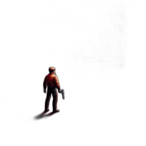 robot, weapon, staff, jacket transparent PNG cut-out