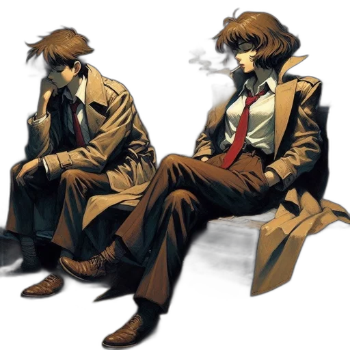 jacket, concept art, cyberpunk, comic book art transparent PNG cut-out