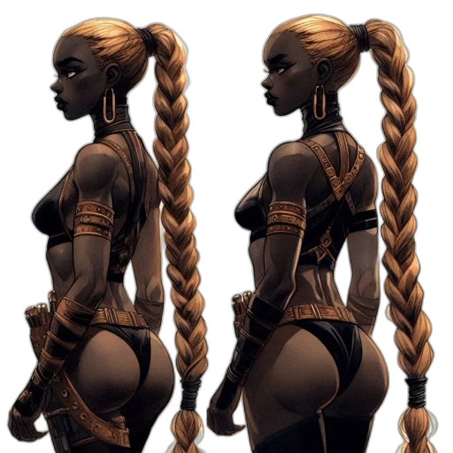 hair, concept art, fantasy art, 3d render transparent PNG cut-out