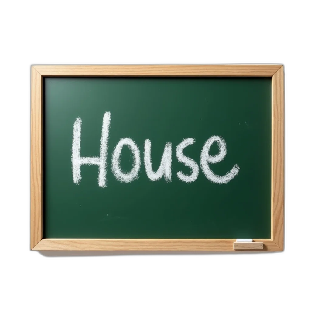 3d render, green, chalkboard, word transparent PNG cut-out