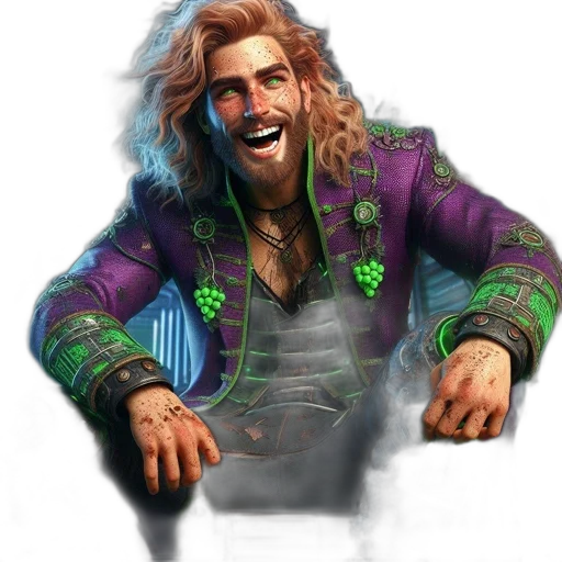 jacket, face, staff, creature transparent PNG cut-out
