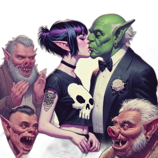 comic book art, concept art, fantasy art, watercolor transparent PNG cut-out