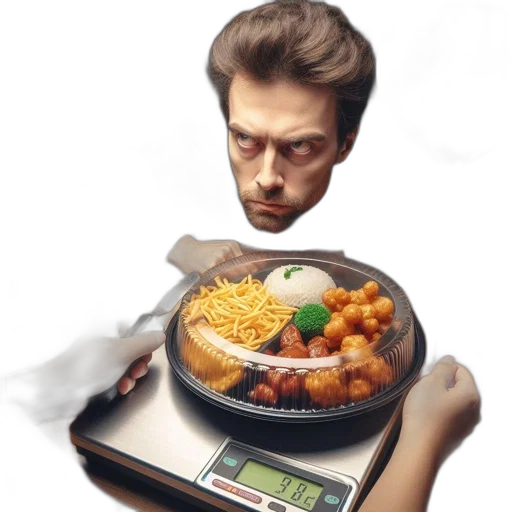 food, robot, face, photorealistic transparent PNG cut-out