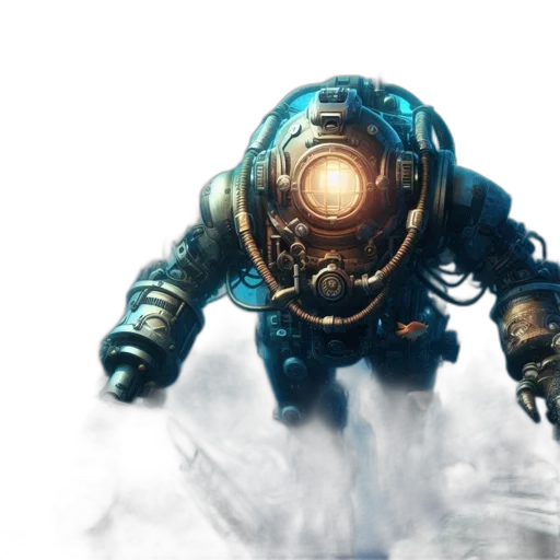 robot, concept art, 3d render, fantasy art transparent PNG cut-out