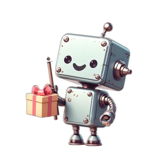 robot, 3d render, concept art, pixel art transparent PNG cut-out