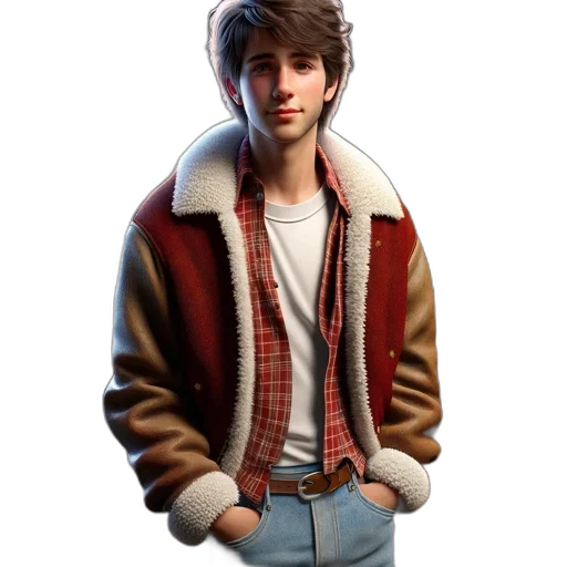 jacket, hair, hat, face transparent PNG cut-out