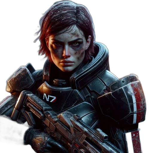 weapon, face, jacket, concept art transparent PNG cut-out