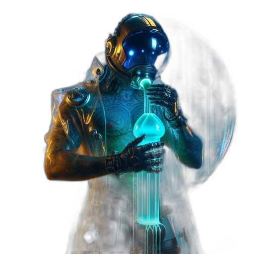 robot, mask, bottle, weapon transparent PNG cut-out