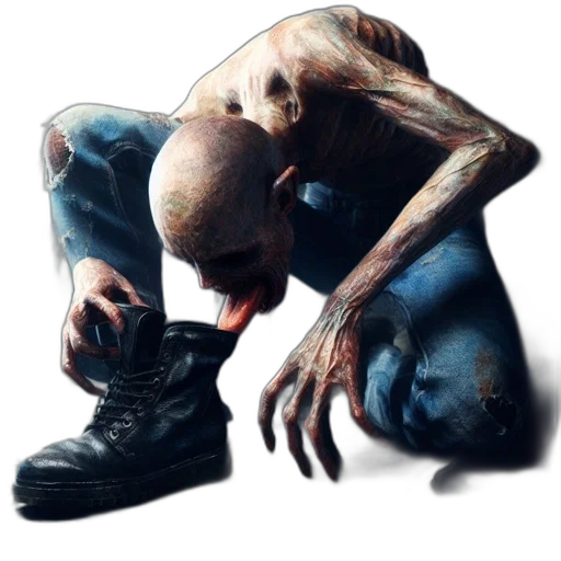 creature, face, shoes, concept art transparent PNG cut-out
