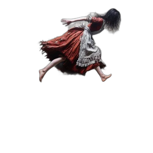 dress, hair, umbrella, creature transparent PNG cut-out