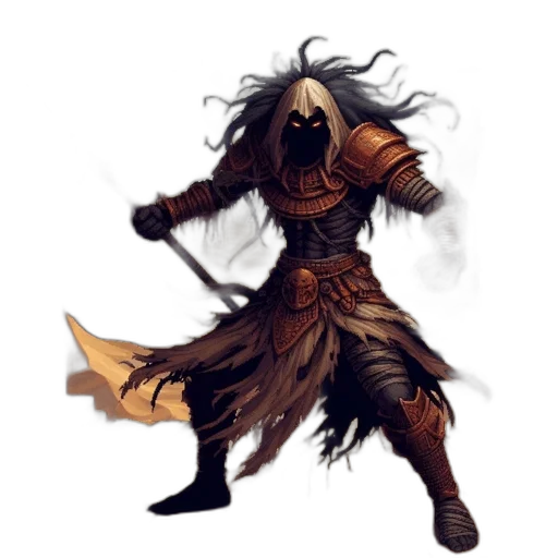 mask, sword, staff, fantasy art transparent PNG cut-out