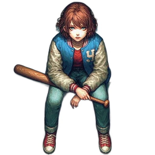jacket, weapon, staff, sword transparent PNG cut-out